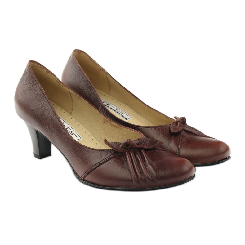 Décolleté in pelle marrone PEES 4