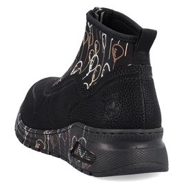 Stivaletti da donna sneakers sportive con cerniera nera Rieker M4953-00 nero 1
