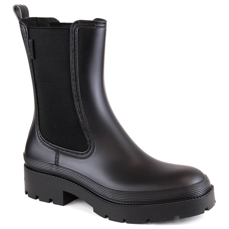 Stivaletti Chelsea da donna, stivali di gomma neri, Big Star MM274695 nero 1