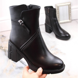 Stivaletti da donna con tacco alto e cerniera, neri Filippo DBT4849 nero 2
