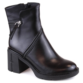 Stivaletti da donna con tacco alto e cerniera, neri Filippo DBT4849 nero 1