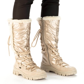 Stivali da neve alti beige da donna impermeabili Rieker Z1083-62 2