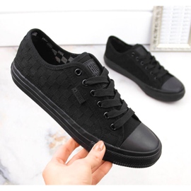Sneakers da donna nere traforate Big Star LL274072 nero 2