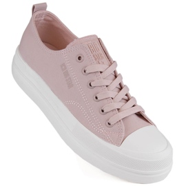 Sneakers da donna con plateau color nudo Big Star LL274970 rosa 1