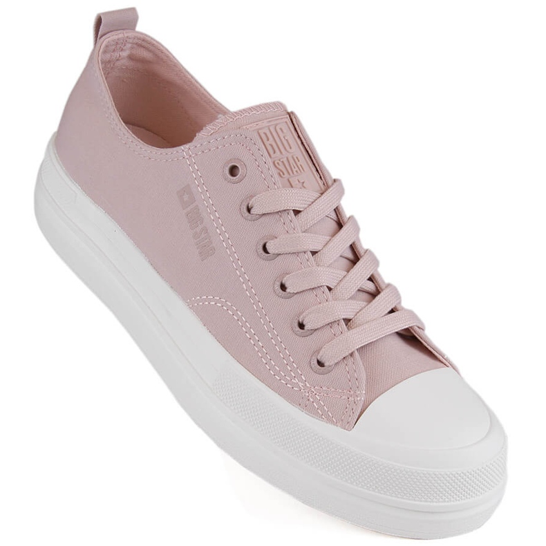 Sneakers da donna con plateau color nudo Big Star LL274970 rosa 1