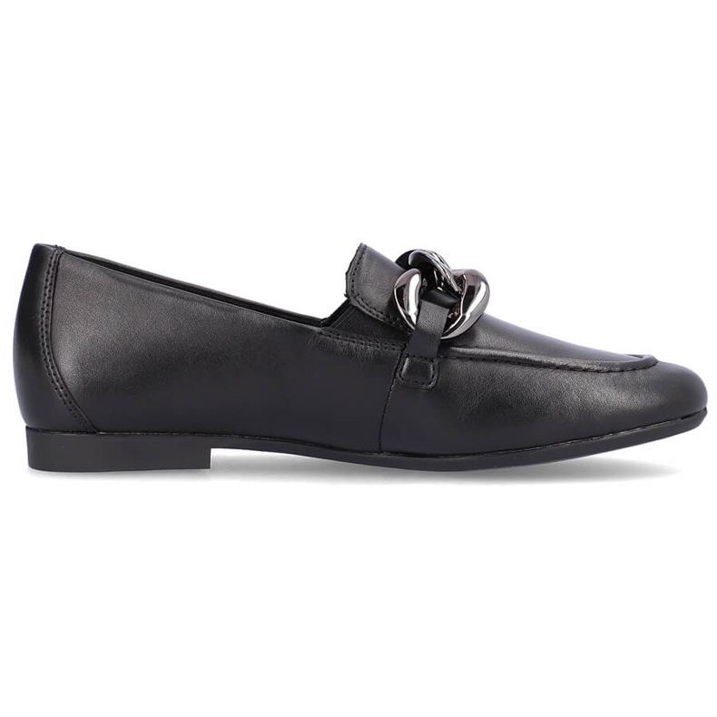 Scarpe comode da donna in pelle con catena, nere Remonte D0K00-00 nero 1