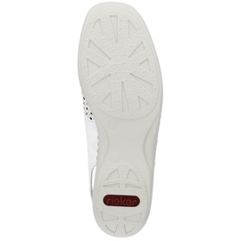 Comodi sandali da donna interamente traforati in pelle, bianco Rieker 41350-80 2