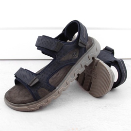 Comodi sandali da uomo con velcro, blu navy Bugatti NN153212 2
