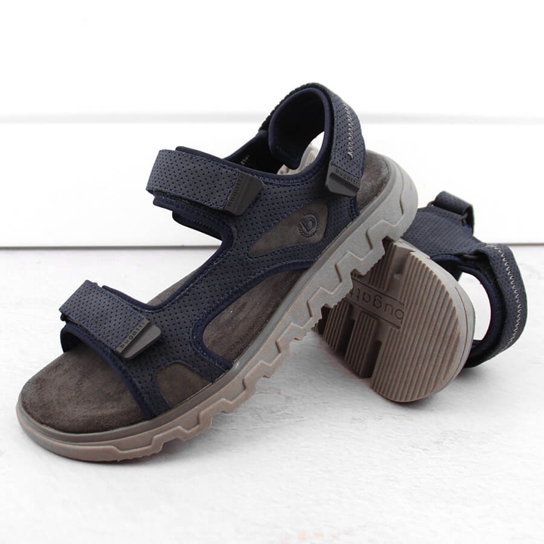 Comodi sandali da uomo con velcro, blu navy Bugatti NN153212 2