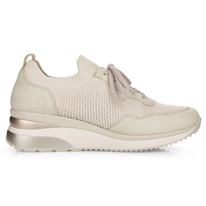 Comode scarpe sportive con zeppa da donna, beige Remonte D2406-60 1