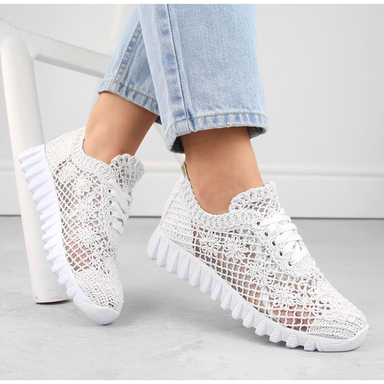 Scarpe sportive da donna in pizzo bianco T.Sokolski 1982 bianca 1