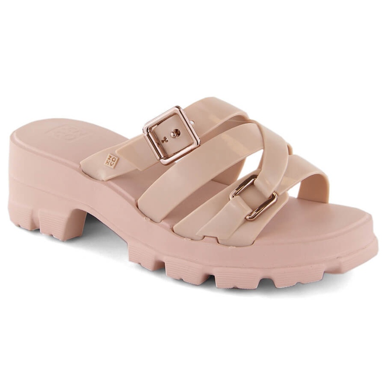 Comode pantofole profumate da donna con tacco nude Zaxy NN285044 rosa 1