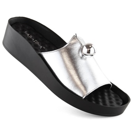 Infradito da donna argento metallizzato Sabatina 2318-1 1