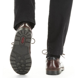 Comode scarpe da uomo in pelle con elastico, marrone, Rieker 15320-25 2