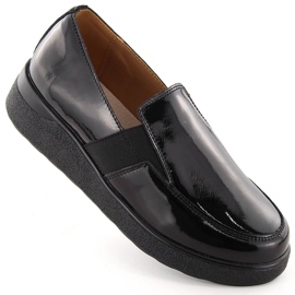 Scarpe slip-on nere da donna in pelle verniciata T.Sokolski J24-440 nero 1