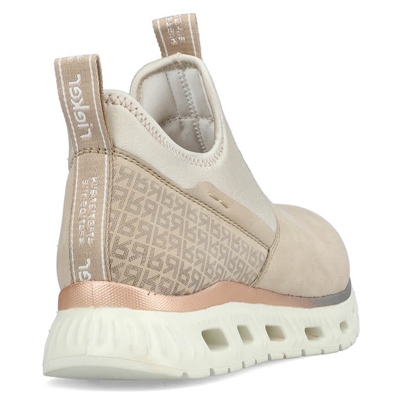 Scarpe slip-on comode, alte, beige da donna Rieker M6053-62 1