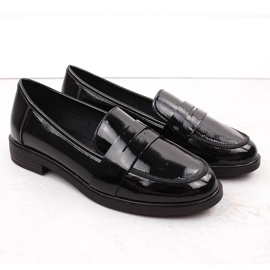 Scarpe da lord da donna in vernice, nere Potocki 12442 nero 2