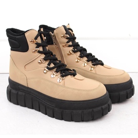 News Stivali beige da donna con plateau spesso Novità 7928 2
