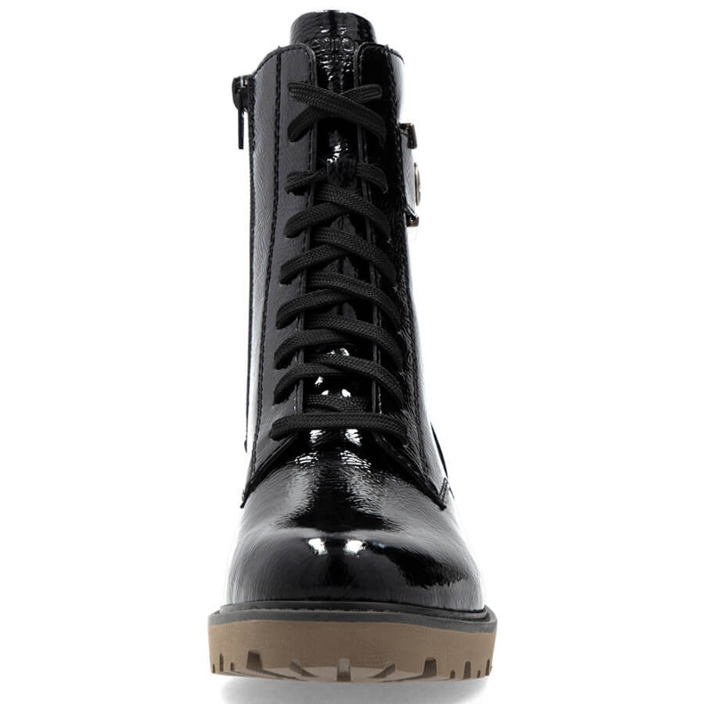 Stivali da donna in vernice nera Remonte D8663-00 nero 2