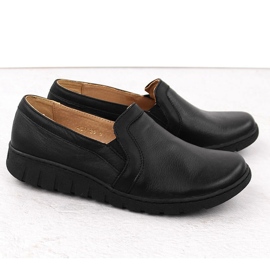 Scarpe comode da donna in pelle nera Helios 430 nero 2