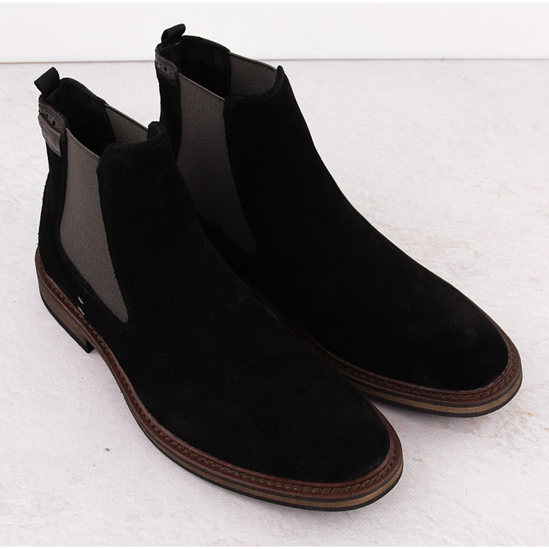 Stivaletti Chelsea da uomo in pelle nera Big Star OO174154 nero 2