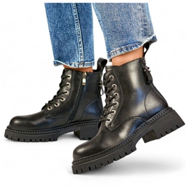 Stivali da lavoro isolanti in pelle da donna, neri GD-TL57B nero 1