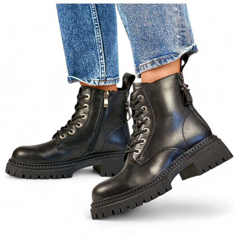 Stivali da lavoro isolanti in pelle da donna, neri GD-TL57B nero 1