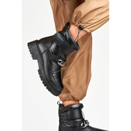 Doposci da donna con catena in velcro, neri JH-5B nero 2