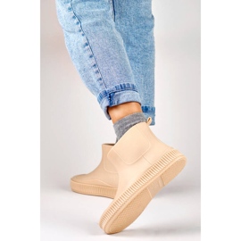 Stivali Wellington da donna beige opaco YJ-7-2BE 2