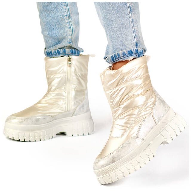 Doposci da donna con suola spessa, bianco perla 81325-2W 1