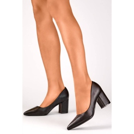 Décolleté a punta da donna, nere, KJ-42B nero 2