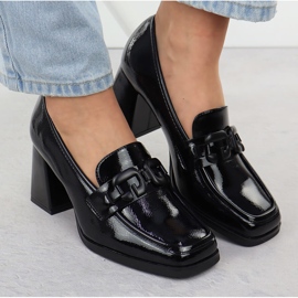 Scarpe da donna dipinte sul post Black Potocki SZ12553 nero 1