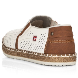 Scarpe in pelle aperta da uomo, Rieker bianco B5297-80 1