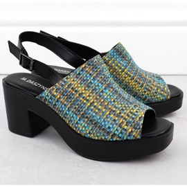Sandali femminili sul M. Daszyński Braid Post MR23126-7 blu 2