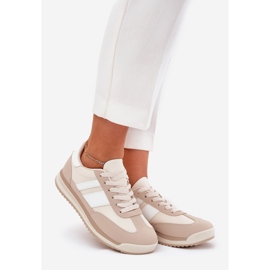 Scarpe sportive da ginnastica da donna beige 1