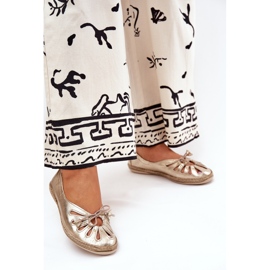 Ballerine piatte realizzate in pelle naturale Zazoo 10179 Zlotys d'oro 2