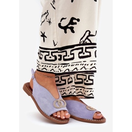 Sandali femminili con eco blu a ruota piatta 1