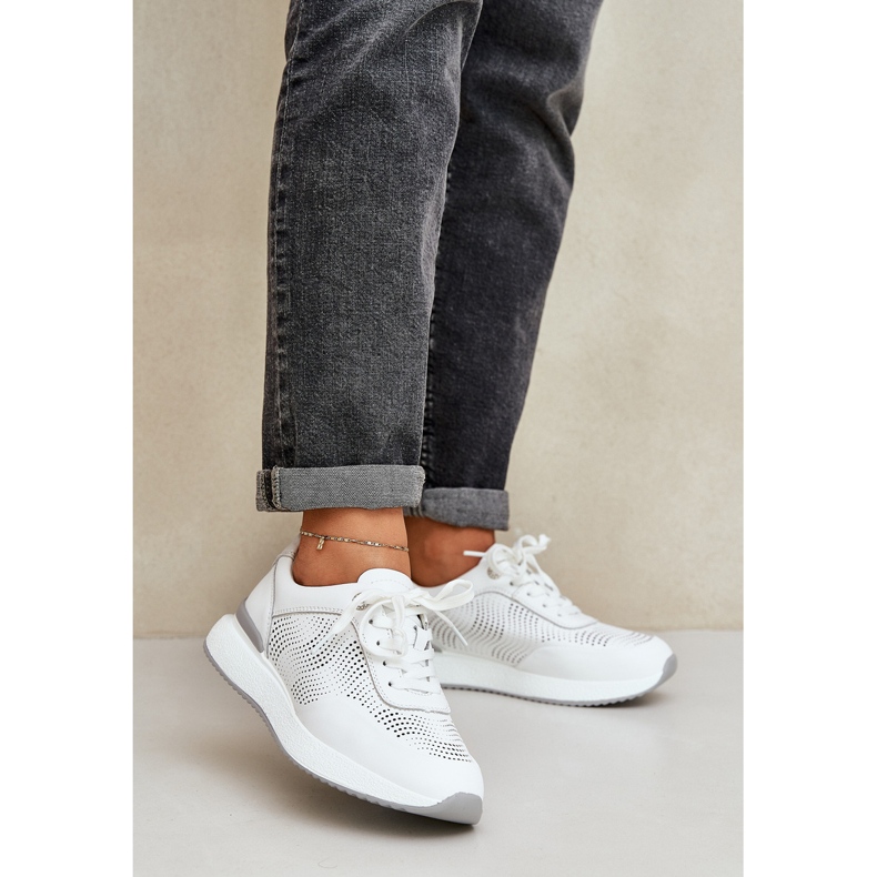 S.Barski Scarpe sportive in pelle Sneaker S. Barski LR51-551 White bianco 2