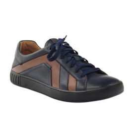 Badura 3387 scarpe sportive blu navy marrone 1
