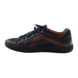 Badura 3387 scarpe sportive blu navy marrone 2
