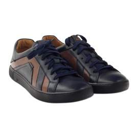 Badura 3387 scarpe sportive blu navy marrone 4