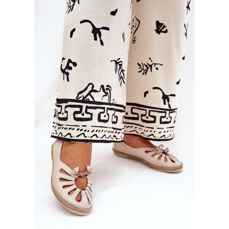 Ballerine piatte realizzate in pelle naturale zazoo 10179 beige 2
