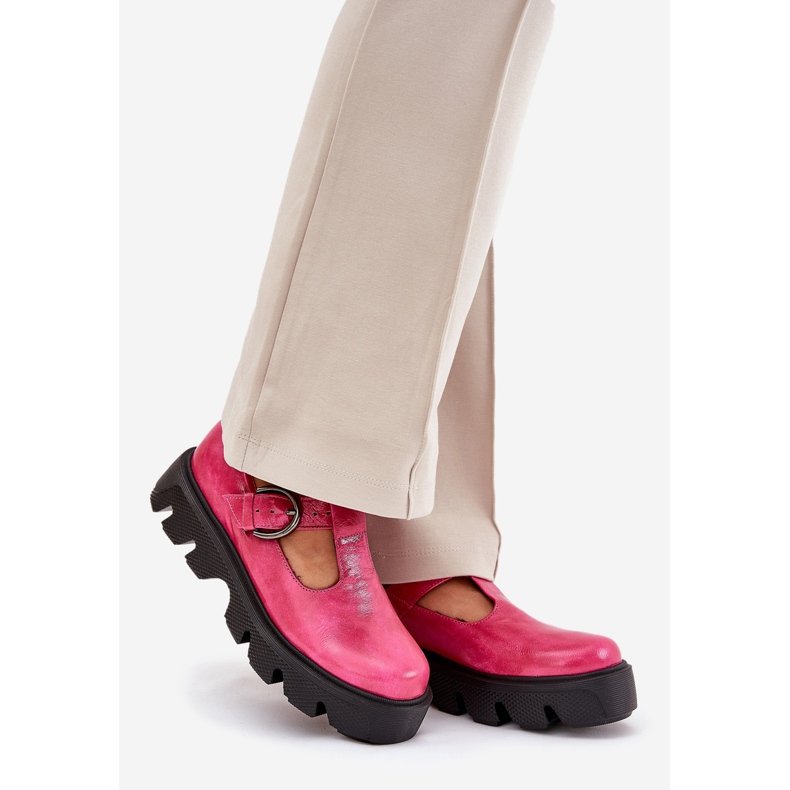 Scarpe in pelle dipinta con una fusa zazoo 20183 fucsia rosa 1