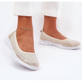 In pelle openwork Vinceza Ballerinas 95323 beige 2