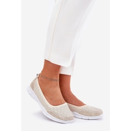 In pelle openwork Vinceza Ballerinas 95323 beige 1