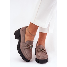 Vinceza Scarpe da donna in pelle scamosciata con decorazione Vincez 39921 beige scuro 2