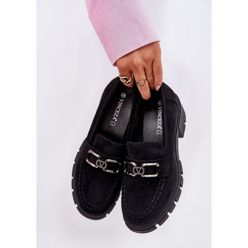 Vinceza Scarpe da donna in pelle scamosciata Ecode con decorazione di Vincez 39921 Nero 2