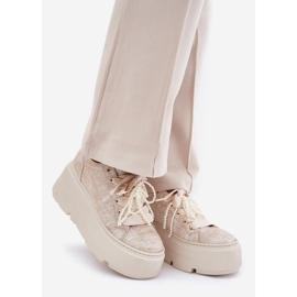 Sneaker in pelle sulla piattaforma Zloty Chebello 4658 d'oro 1