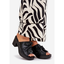 Jezzi Infradito da donna sul post in pelle Eco nero 1