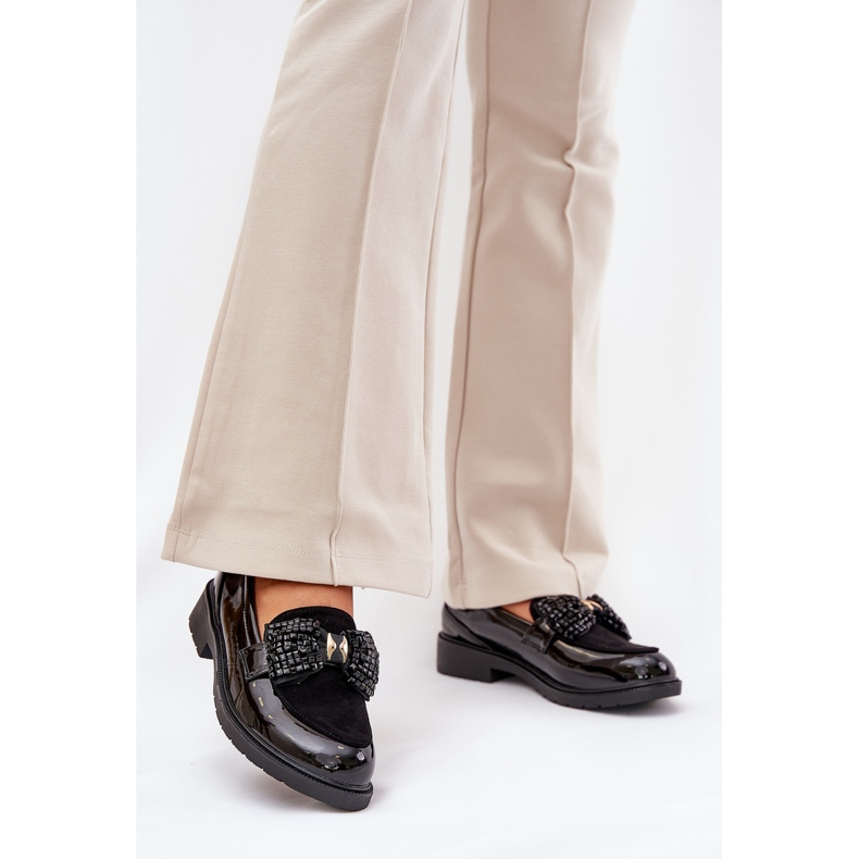 Mocassine femminili dipinte con un brow s.barski hy51-319 nero 2